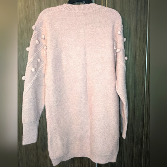 ee:some Pom-Pom Soft Pink Tunic Sweater, Medium - Picture 2 of 6